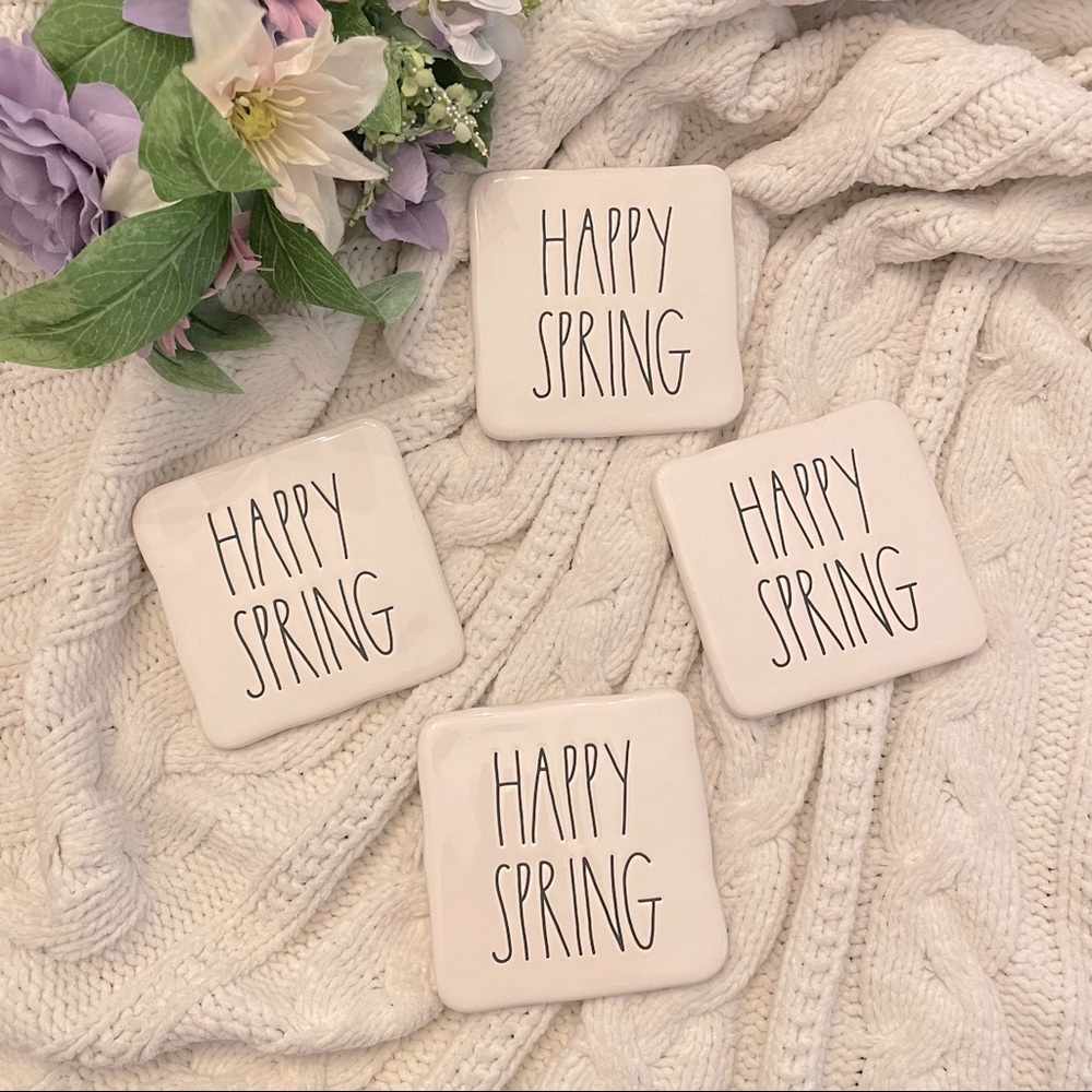Rae Dunn Happy Spring Coaster Set